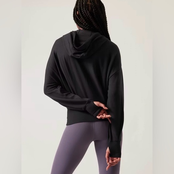 Athleta Balance Modal Hoodie Sweatshirt Black XS - Picture 2 of 10